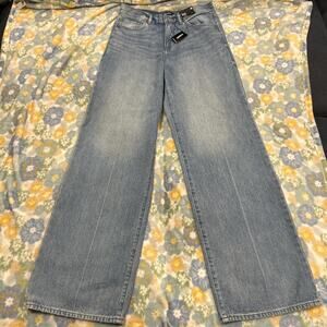 Express Jeans Women's 4R Wide Leg High Rise Soft Modern Vintage Light Wash